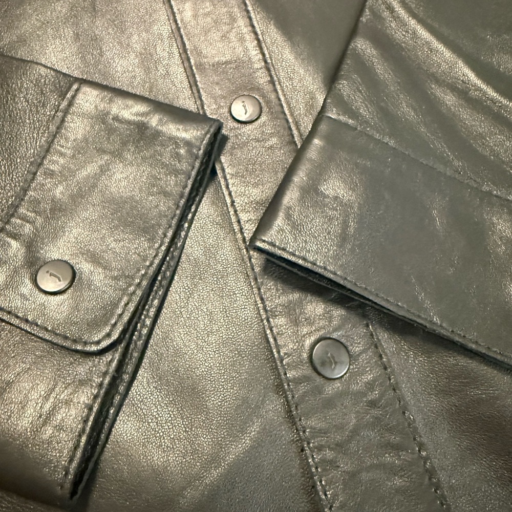 JOHN VARVATOS LEATHER SHIRT JACKET SZ 50/L - Picture 6 of 7